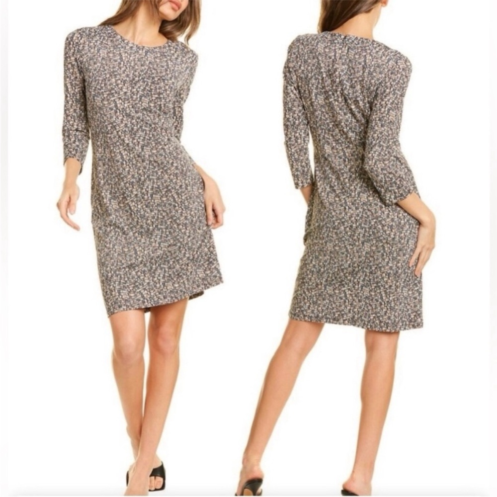 J McLaughlin Sophia Shift Dress in Charcoal Taupe Python Medium